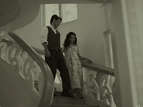On the grand staircase